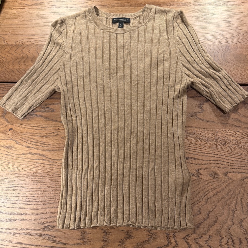 Banana Republic Ribbed Knit Top - Brown